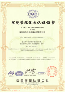 环境管理体系证书中文正本